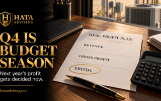 Hata Advising: Q4 is budget season. Next year’s profit gets decided now. HVAC profit plan with revenue, gross profit and EBITDA.